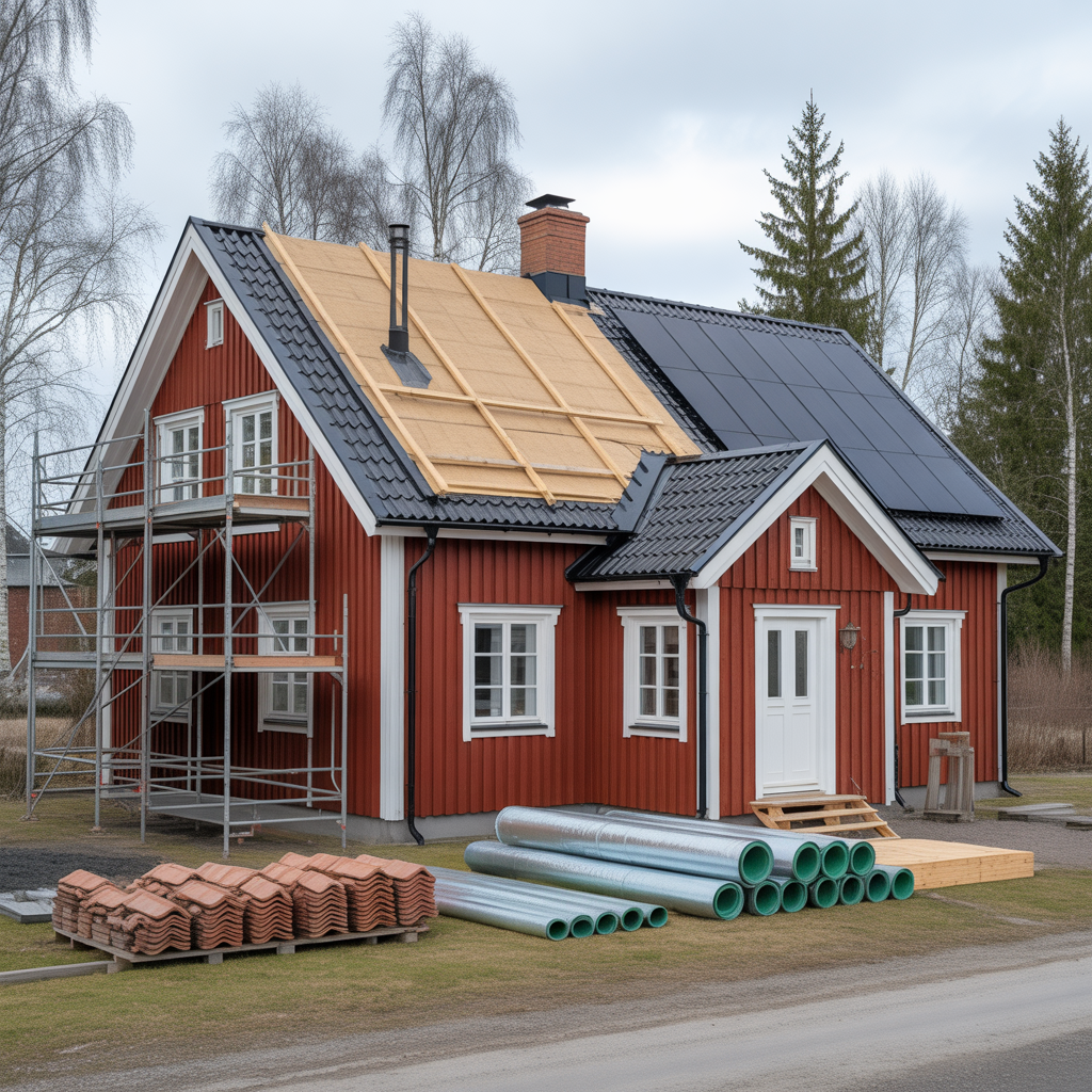 kostnad for takbyte 2025 pris per m2 och tillval